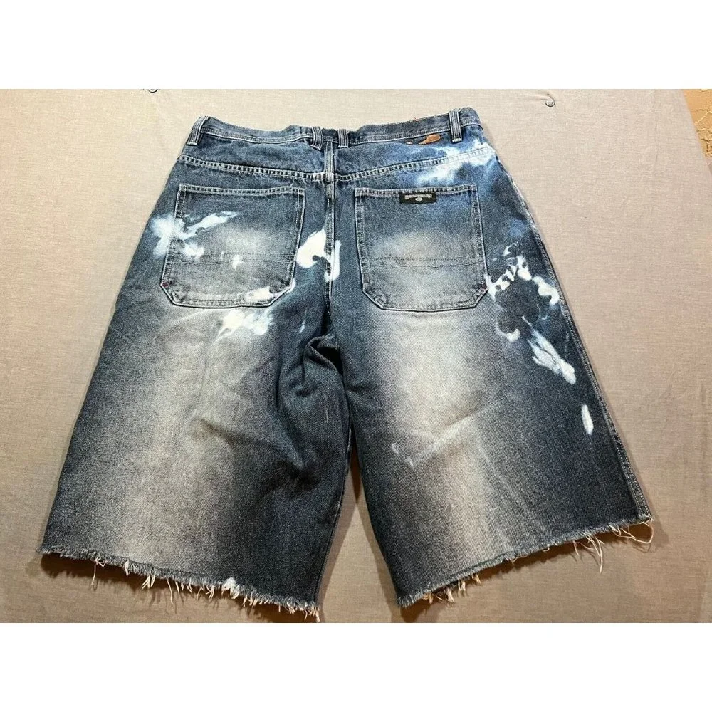 Rocawear Shorts Mens 38 Blue Denim Pocketed Belted Zip Button Cut Off‎ Men.